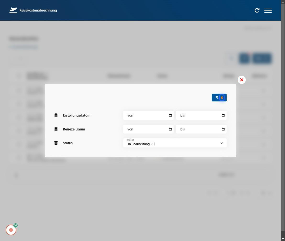 Filter zurücksetzen