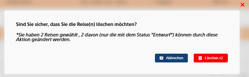 Sammelaktion Löschen